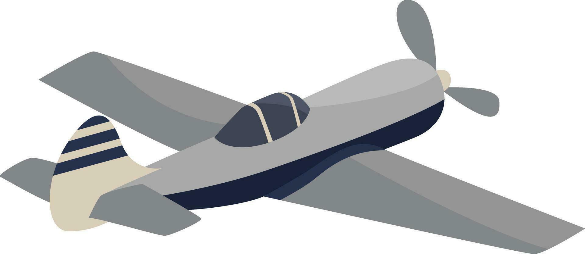 Monoplane flying, illustration, vector on white background