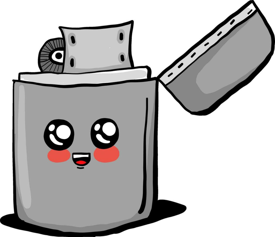 Grey lighter, illustration, vector on white background