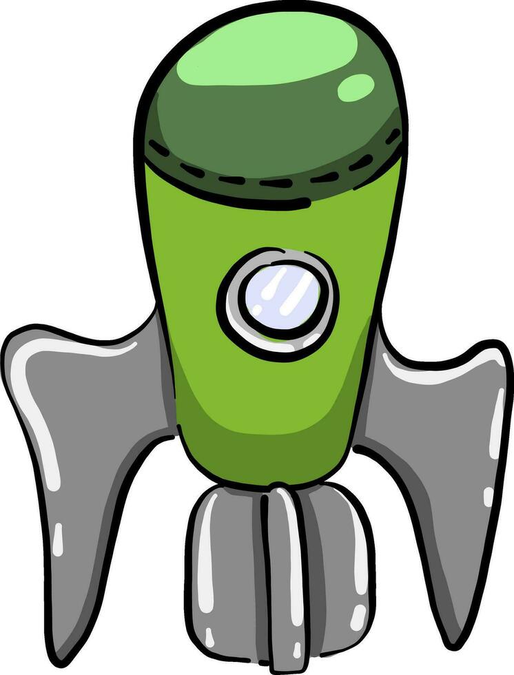 Green astronaut machine, illustration, vector on white background