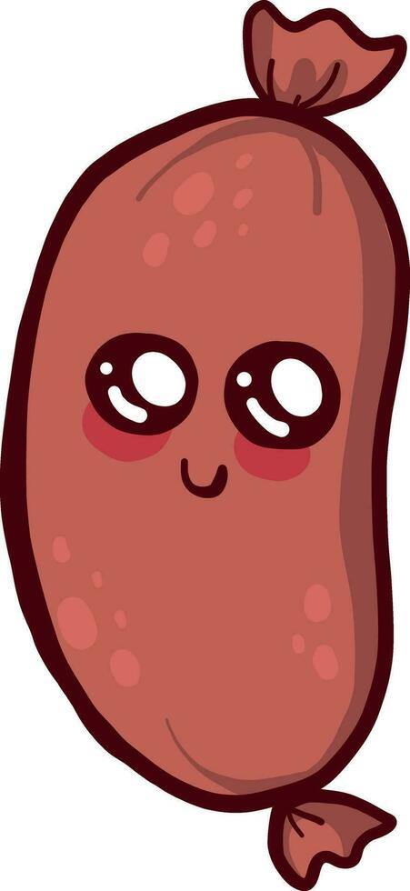 Cute baby sausage, illustration, vector on white background