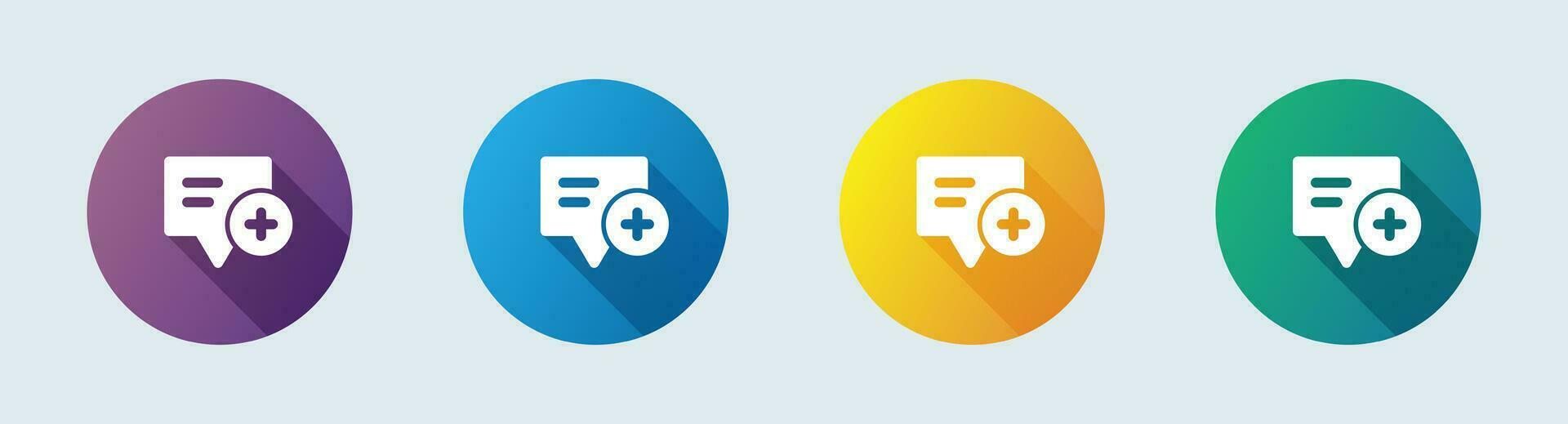 Create message solid icon in flat design style. Chat signs vector illustration.
