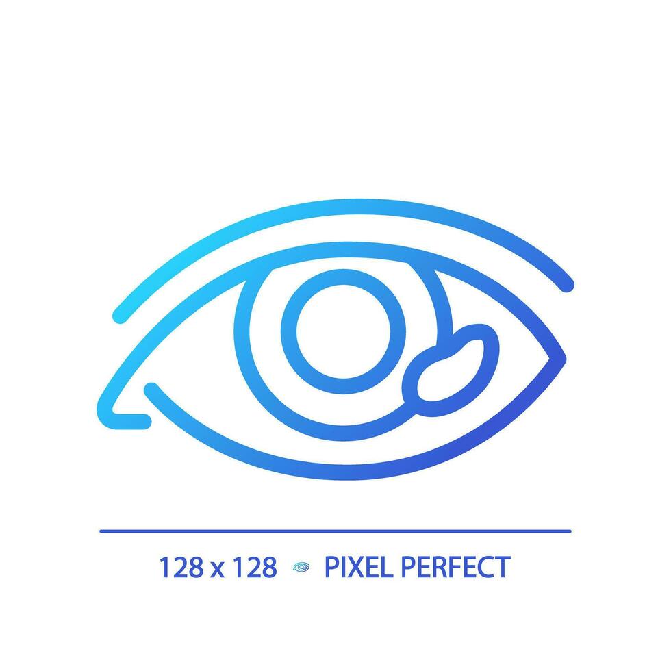 2D pixel perfect gradient teardrop icon, isolated vector, thin line illustration representing eye care. vector