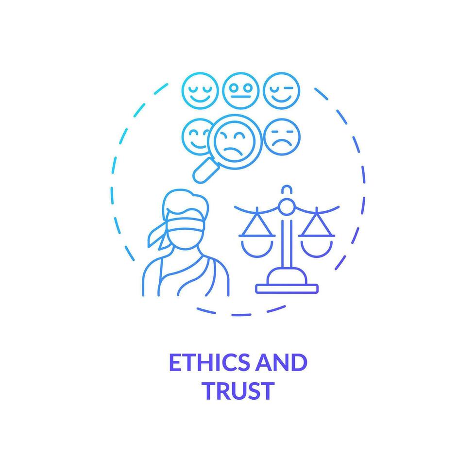 2D thin line gradient icon ethics and trust concept, isolated vector, blue illustration representing arena. vector