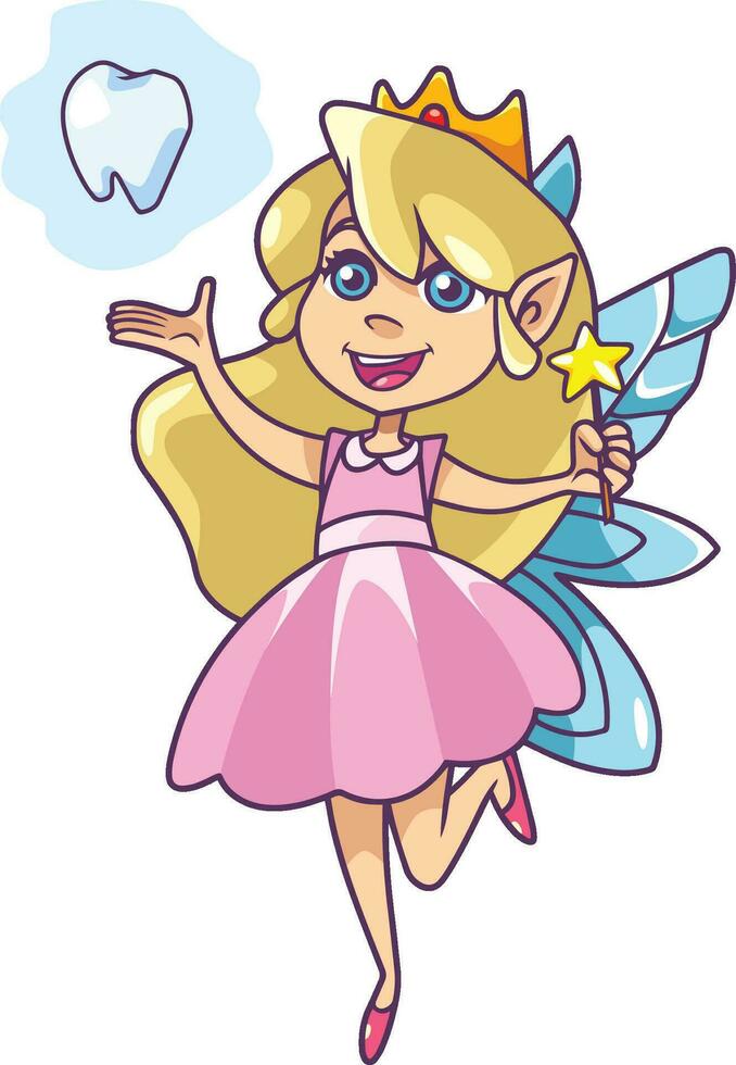Little Tooth Fairy on White vector