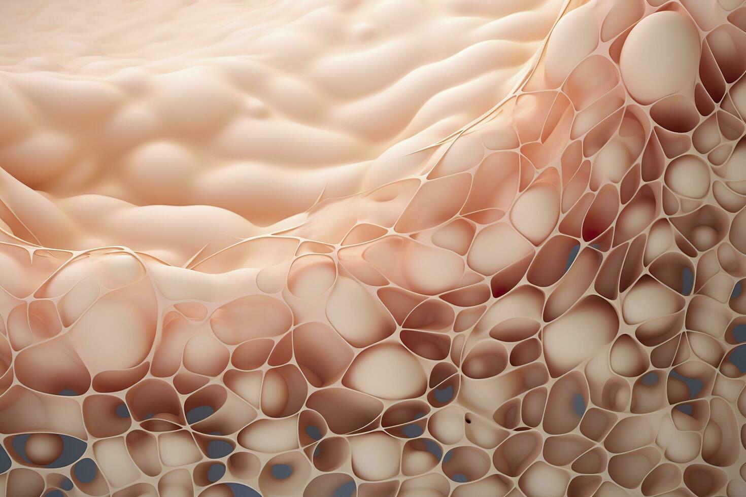 AI generated Saggy skin layer and skin cells, 3D rendering. Generative AI photo