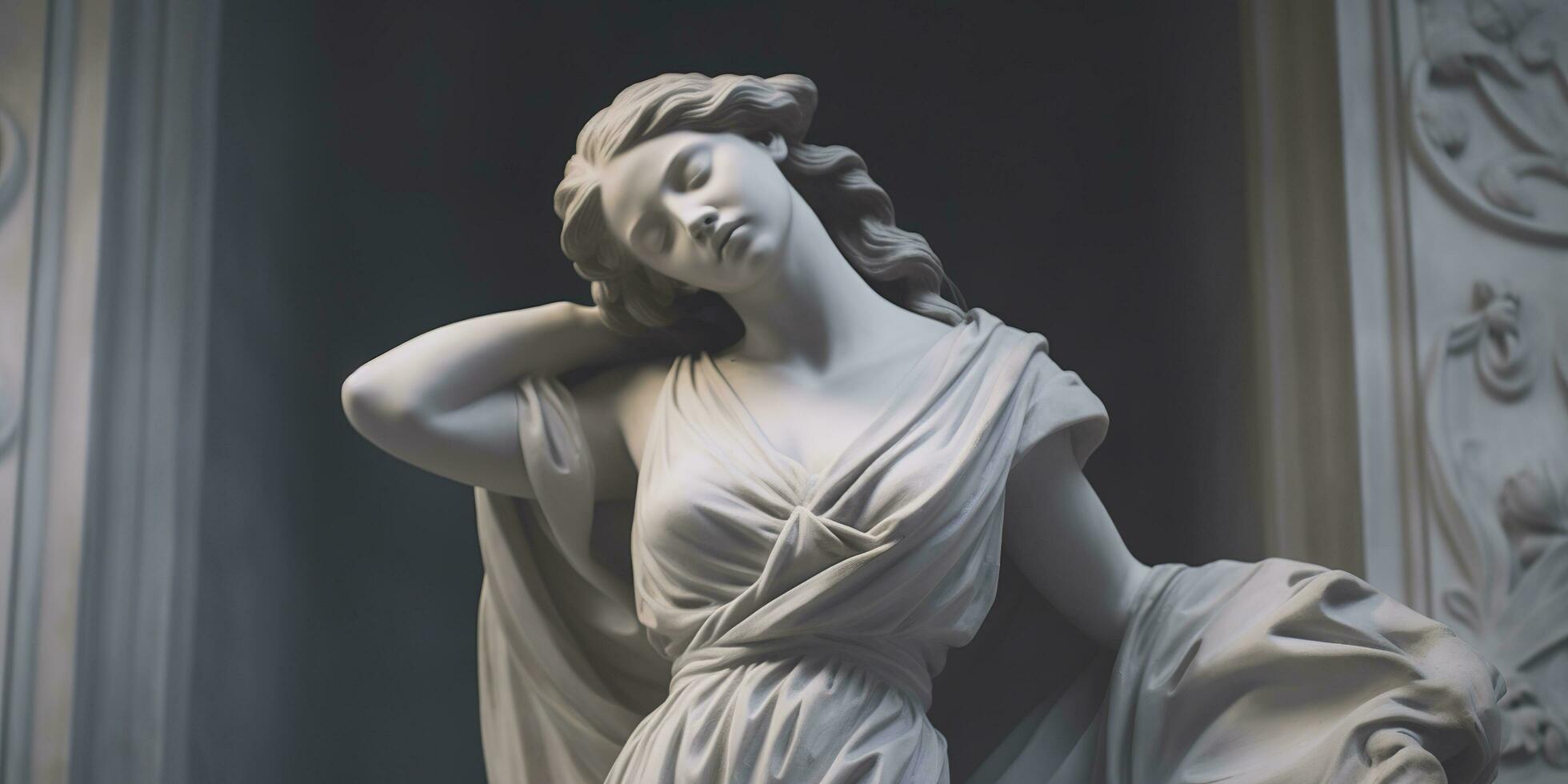 AI generated Marble statue of a ballerina. Generative AI photo