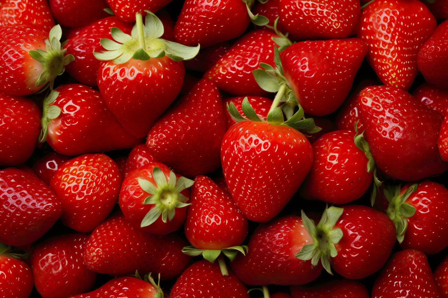 AI generated Texture of fresh strawberries as background. Generative AI photo