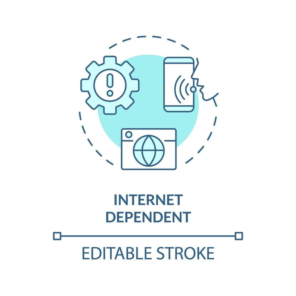 2D editable internet dependent thin line blue icon concept, isolated vector, illustration representing voice assistant. vector