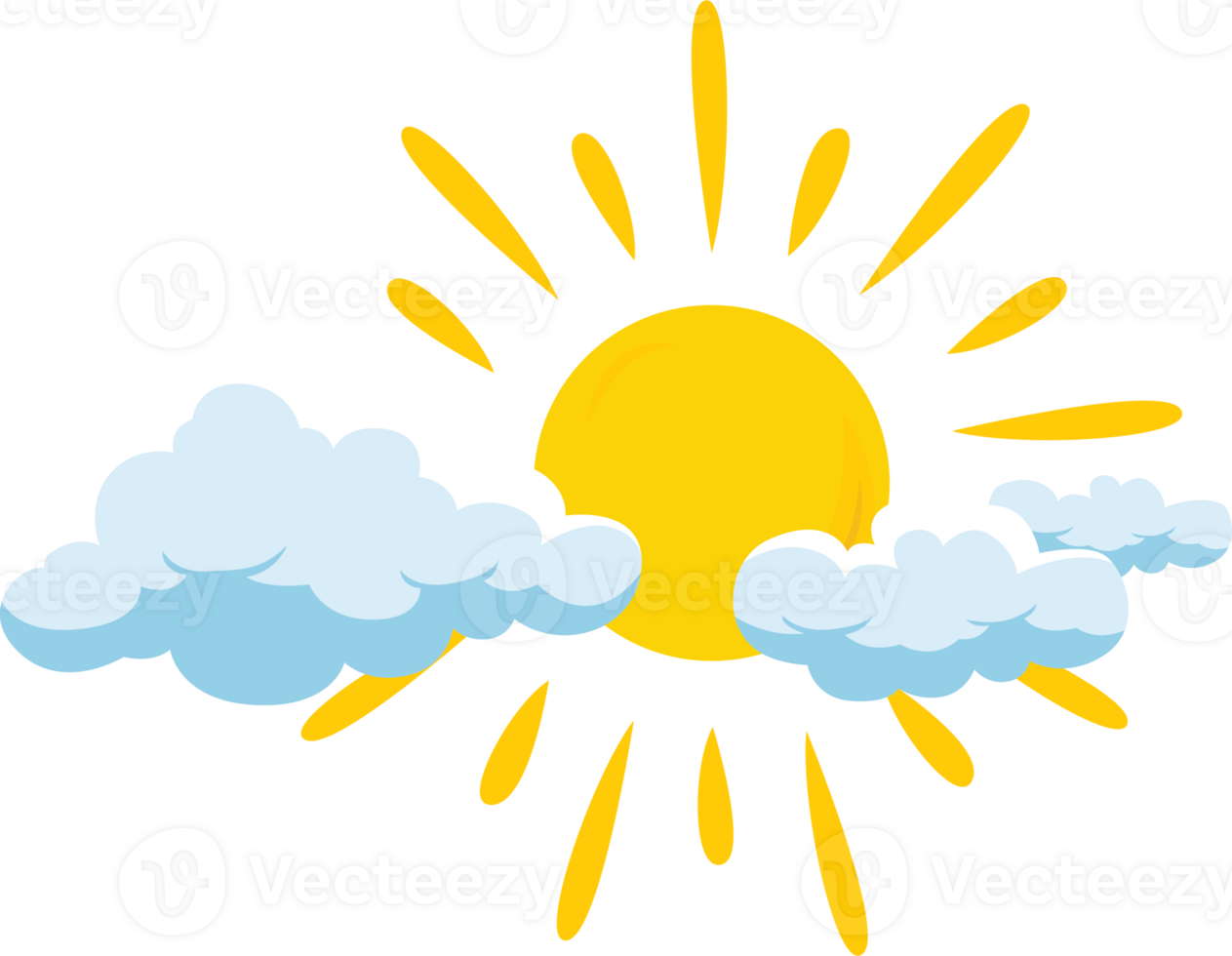 day sun and cloudy forecast illustration design png