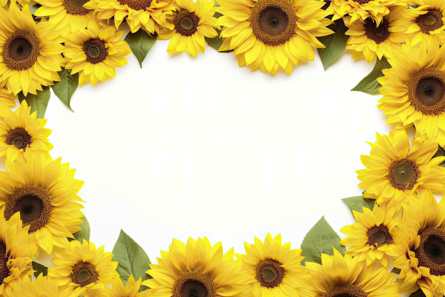 AI generated Sunflower Background with copy shape. AI Generated photo