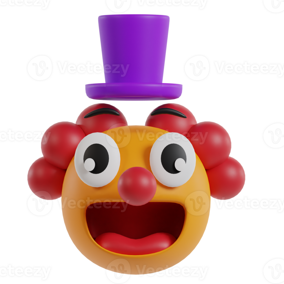 Cute unique emoticon 3d render clipart png