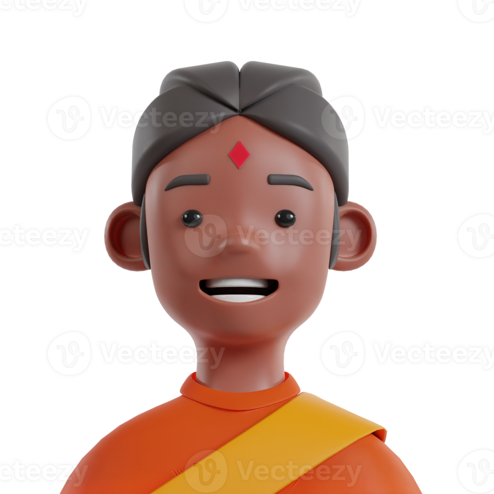 Cultural ethnic 3d people avatar template png