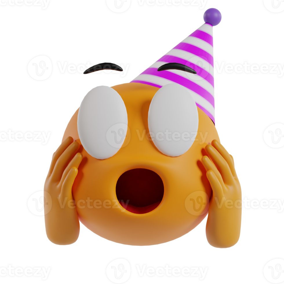 Cute unique emoticon 3d render clipart png