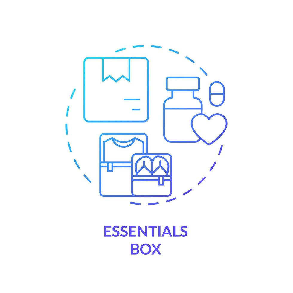 2D essentials box gradient icon representing moving service, simple isolated vector, thin line illustration. vector