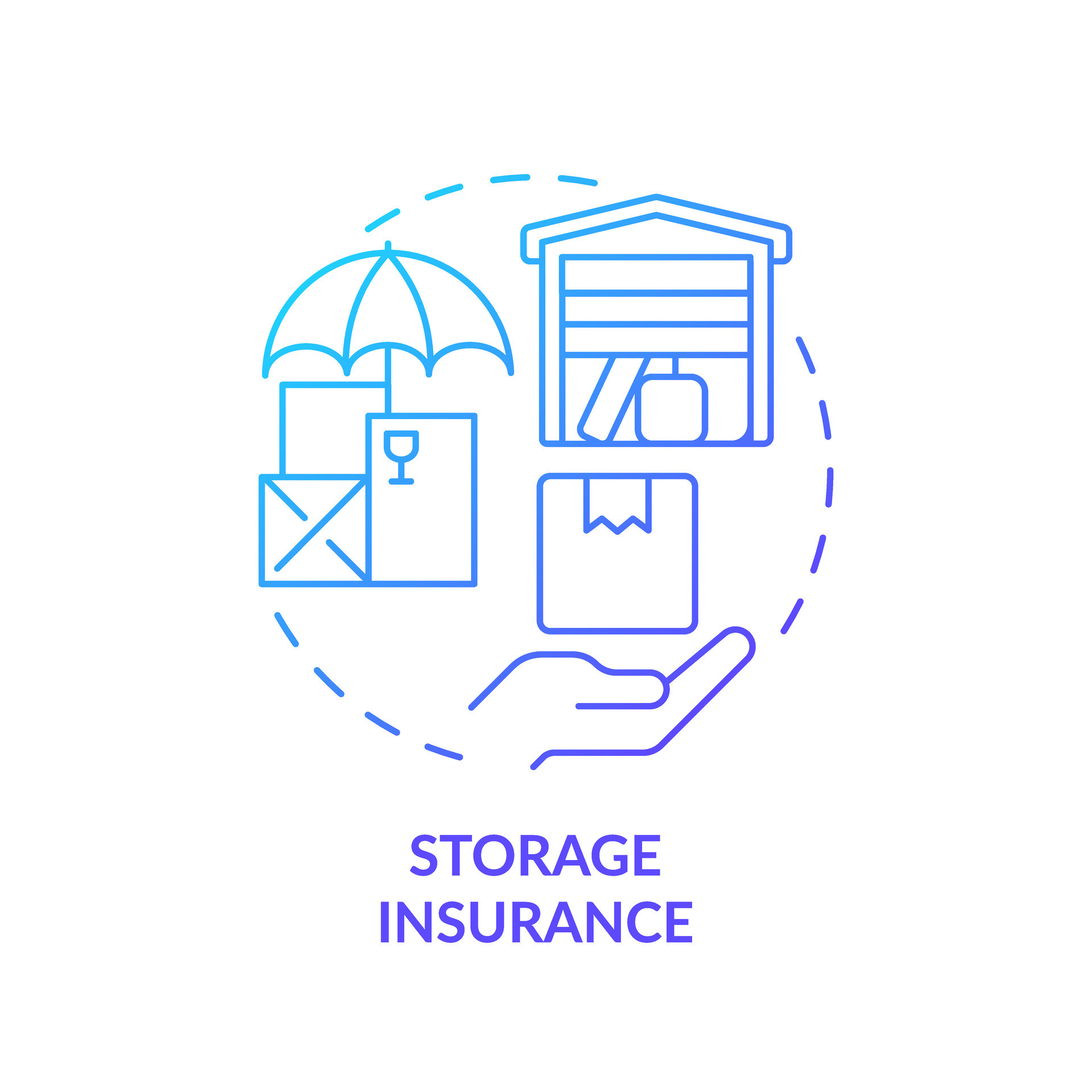 2D storage insurance gradient icon representing moving service, simple
