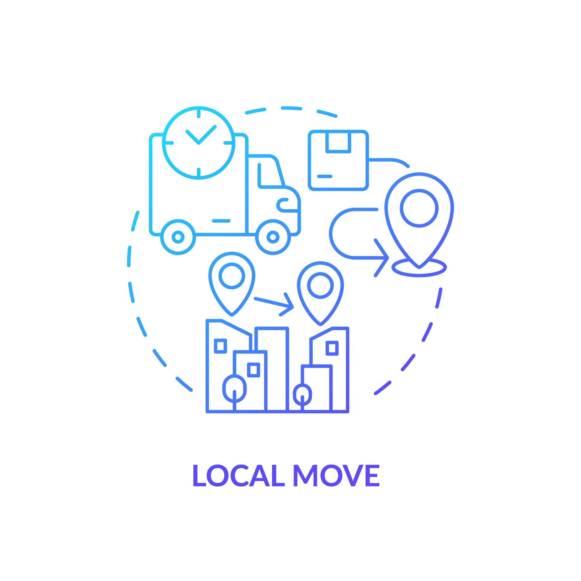 2D Local Move Gradient Icon Representing Moving Service Simple 2d-local-move-gradient-icon-representing-moving-service-simple