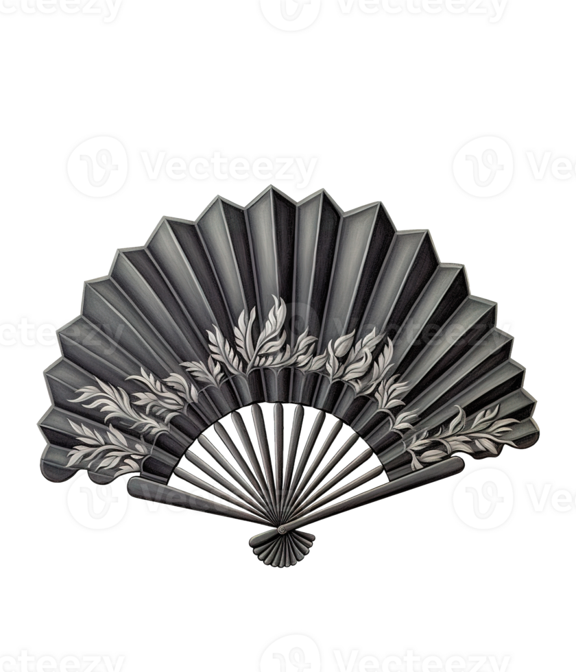 AI generated illustration of chinese folding fan ai generative 35414753 PNG