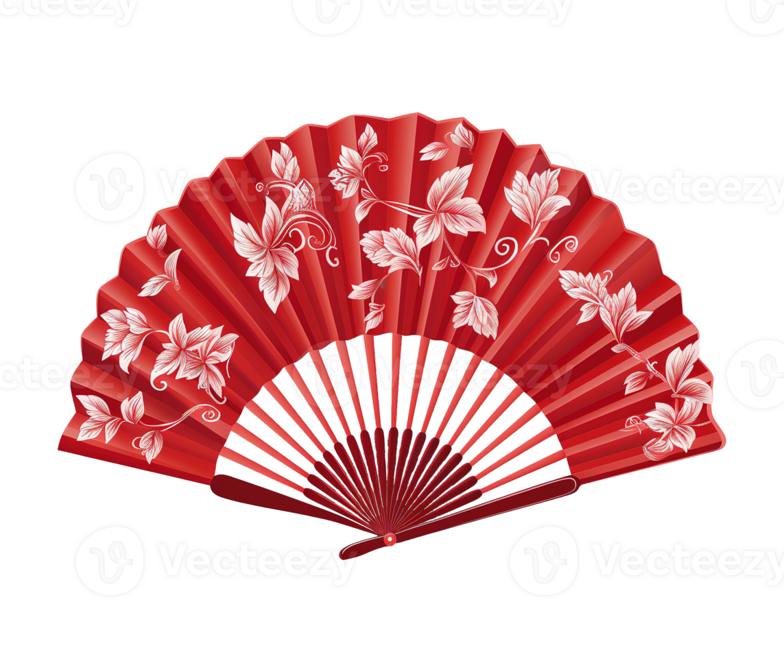 AI generated illustration of chinese folding fan ai generative 35414770 PNG