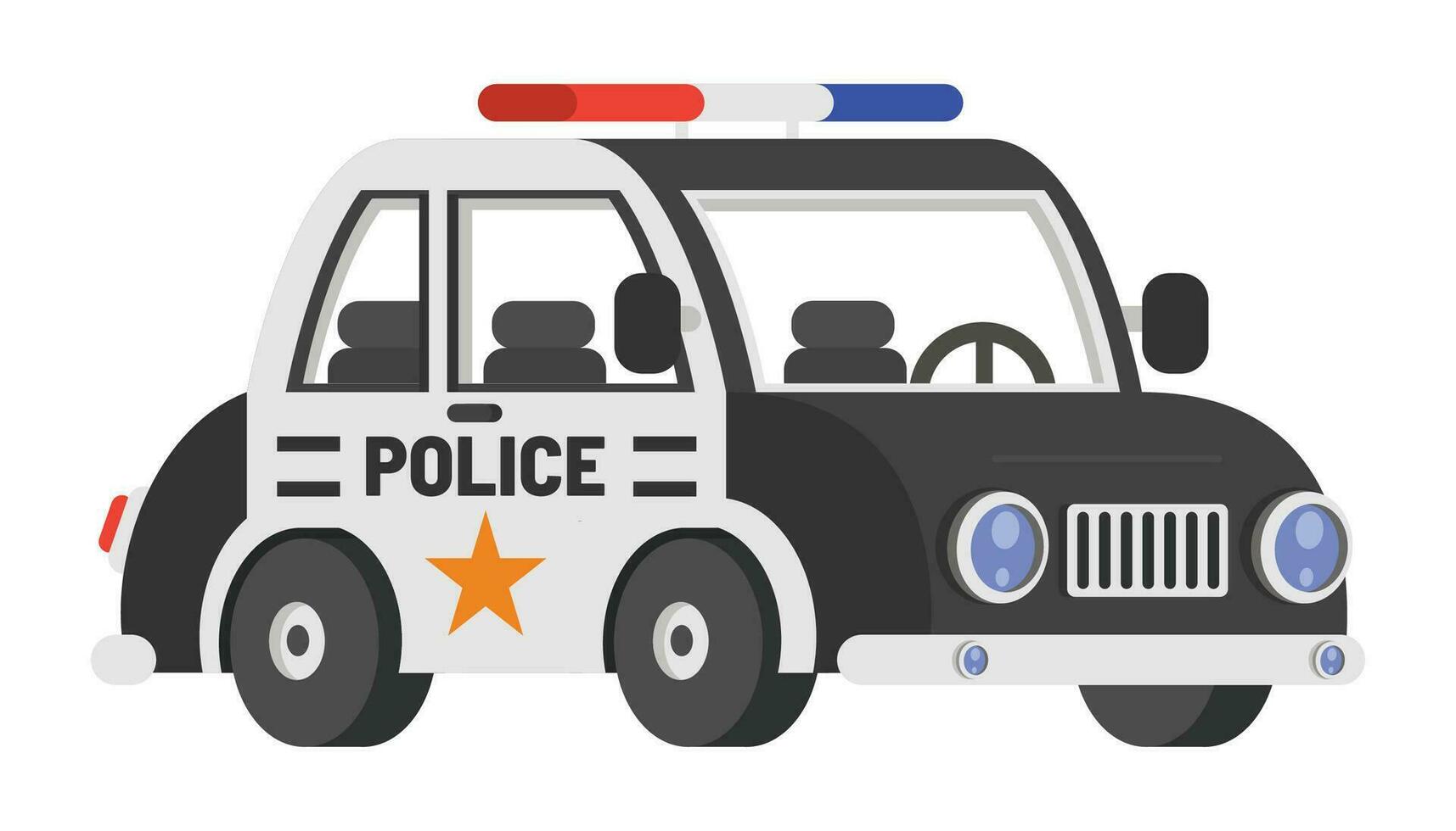 Vcetor Drawing Of  Police Car vector