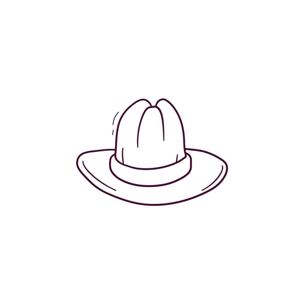 Hand Drawn illustration of cowboy hat icon. Doodle Vector Sketch Illustration