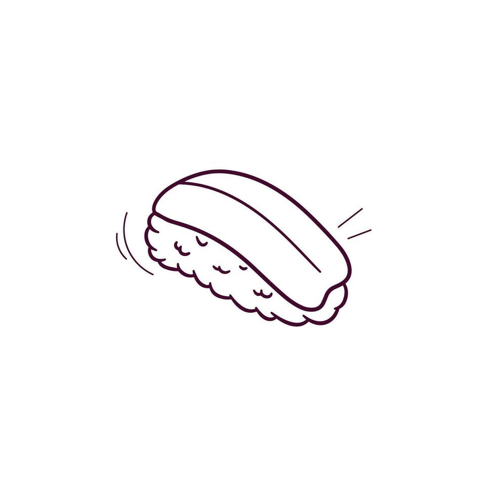 Hand Drawn illustration of sushi icon. Doodle Vector Sketch Illustration