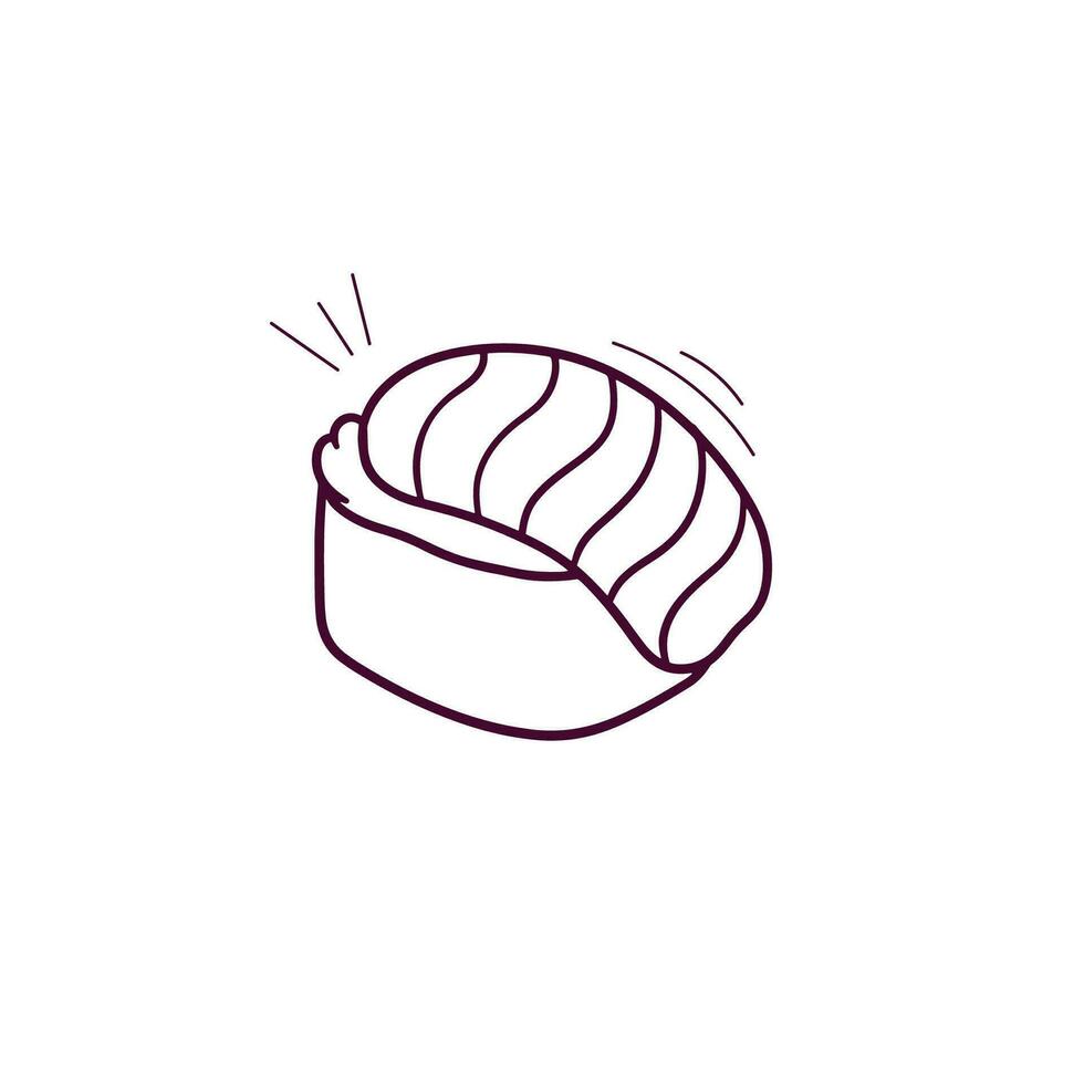 Hand Drawn illustration of sushi icon. Doodle Vector Sketch Illustration