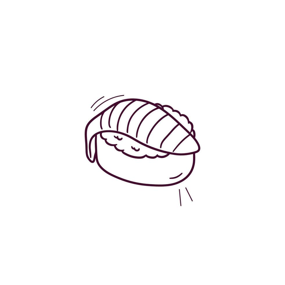 Hand Drawn illustration of sushi icon. Doodle Vector Sketch Illustration