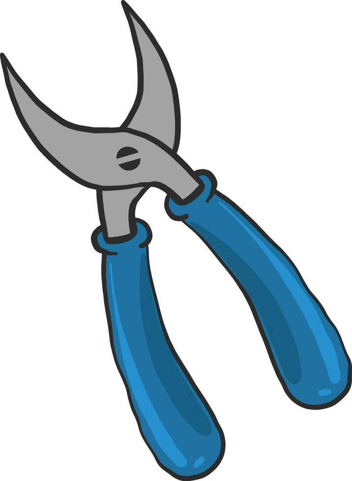 Blue pliers, illustration, vector on white background