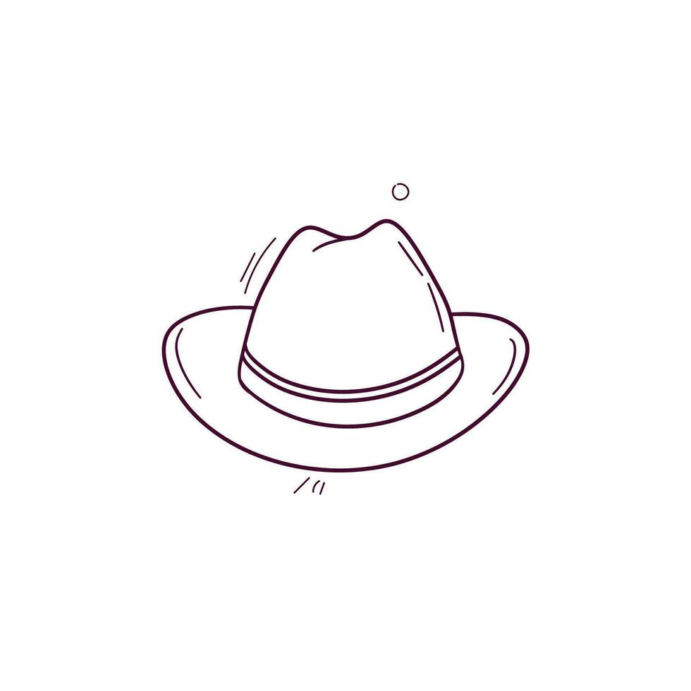 Hand Drawn illustration of cowboy hat icon. Doodle Vector Sketch Illustration