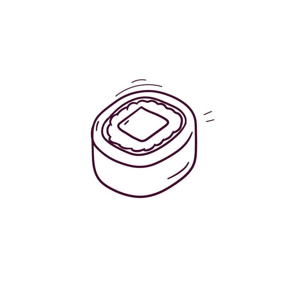 Hand Drawn illustration of sushi icon. Doodle Vector Sketch Illustration