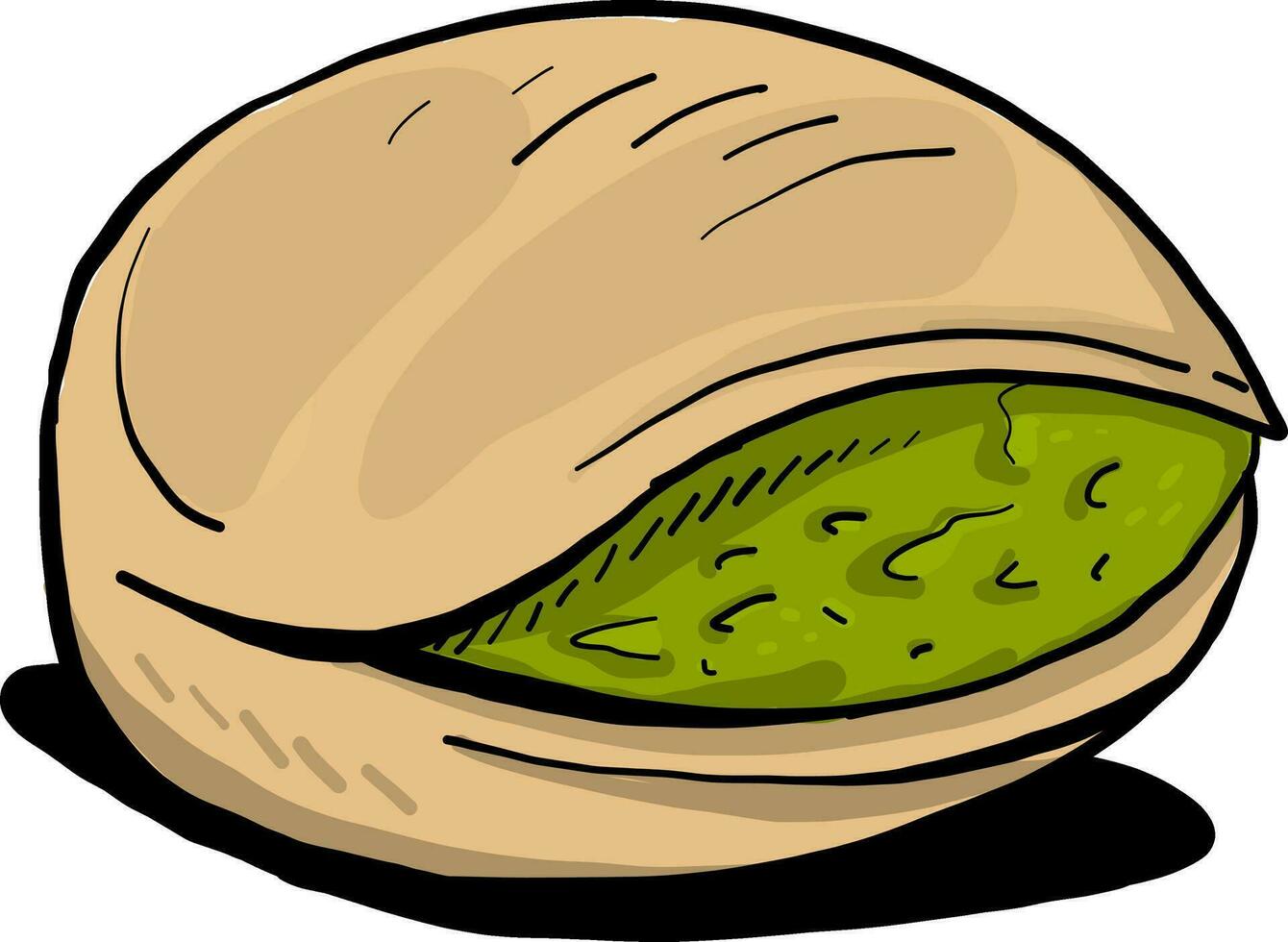 Interesting pistachio, illustration, vector on white background