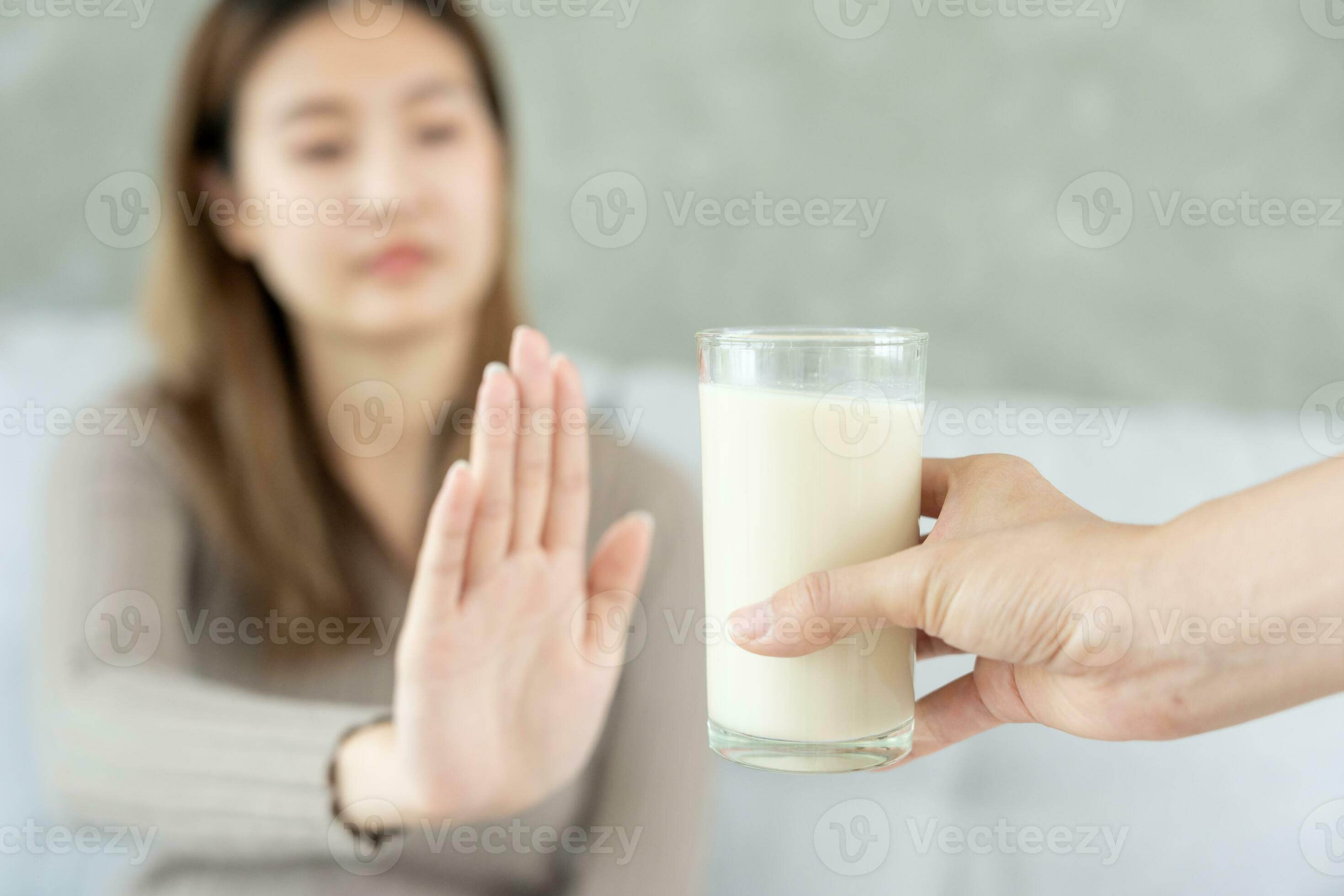 Milk allergens, Sick sad unhealthy ill allergic woman, runny stuffy