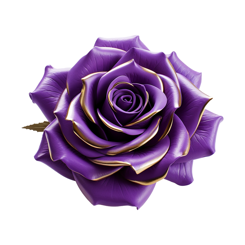 AI generated Purple rose flower 3d render isolated on transparent