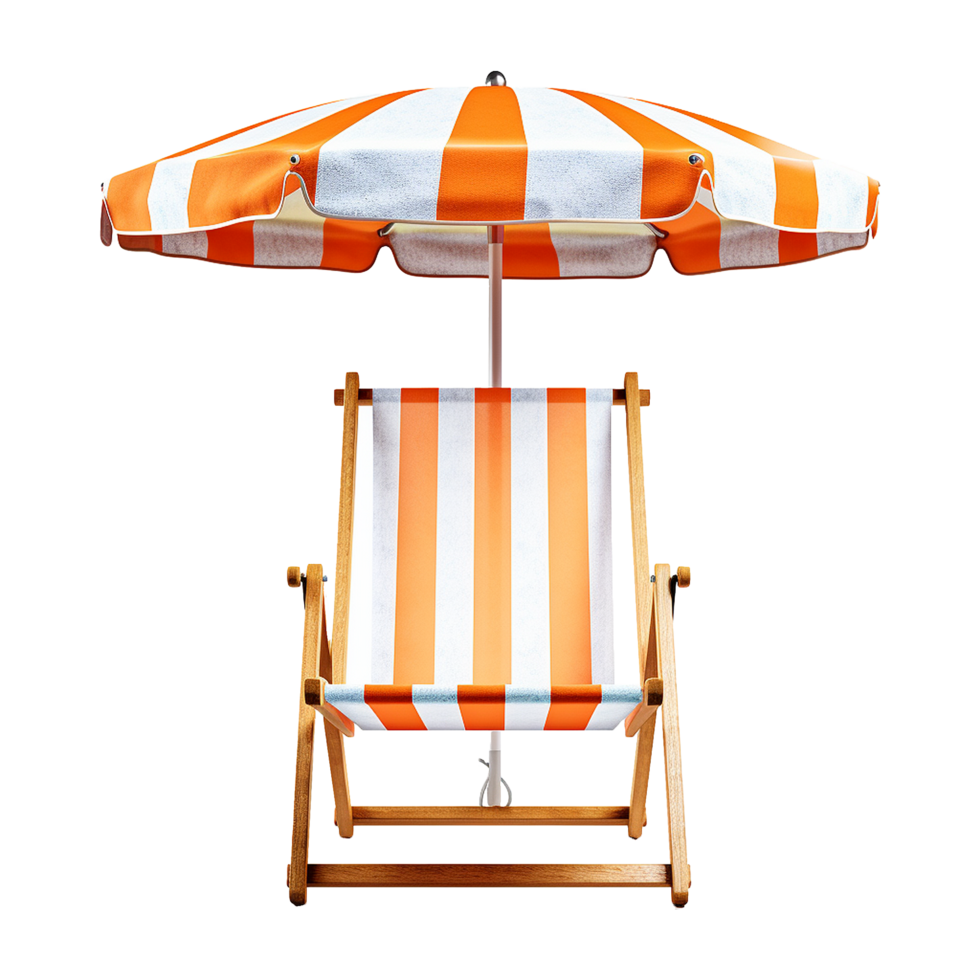 AI generated Beach chair isolated on transparent background png