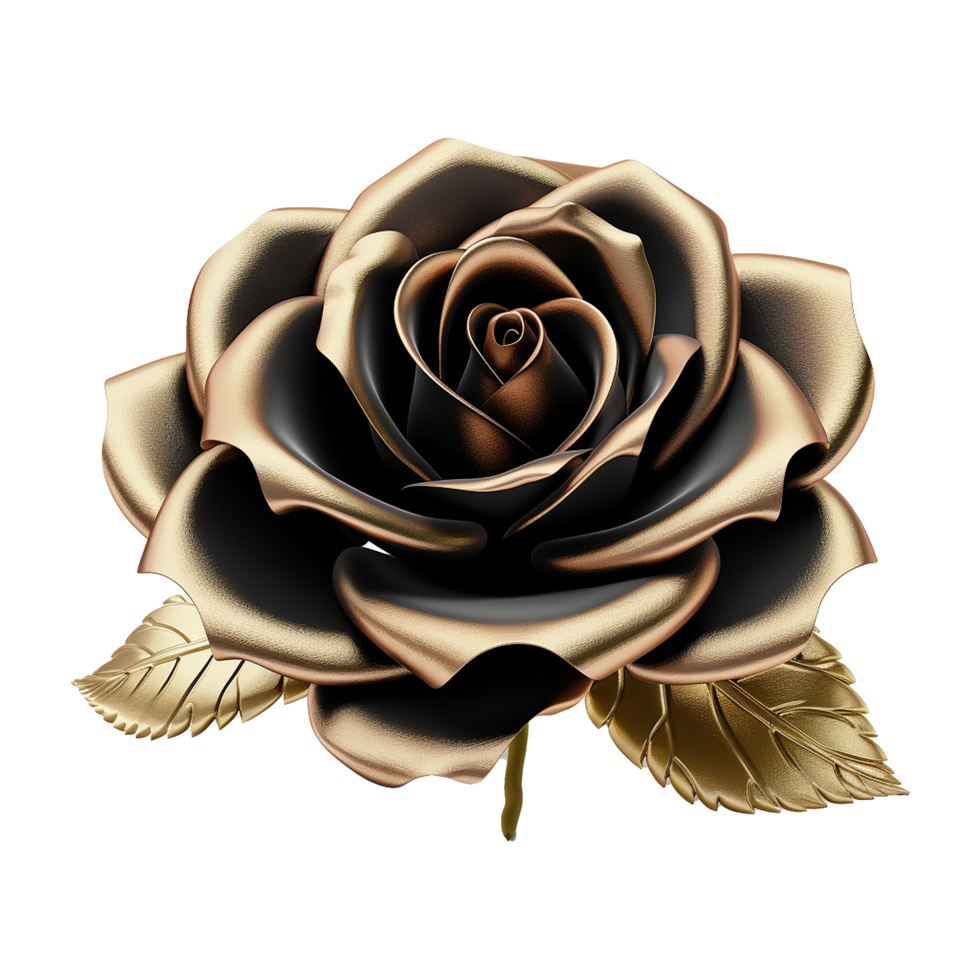 AI generated Black rose flower 3d render isolated on transparent background png