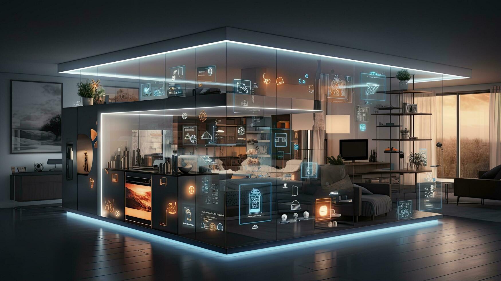 AI generated Connected Living, The IoT Revolution in Smart Homes. AI Generated photo