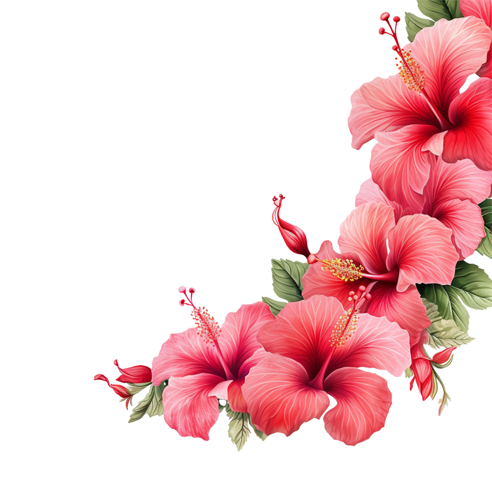 AI generated Red hibiscus flower isolated on transparent background png