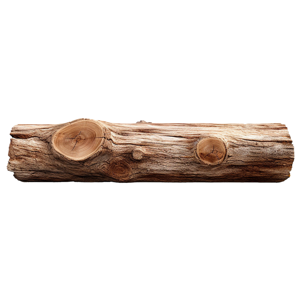 AI generated Wooden log display isolated on transparent background wood product stand png generative ai