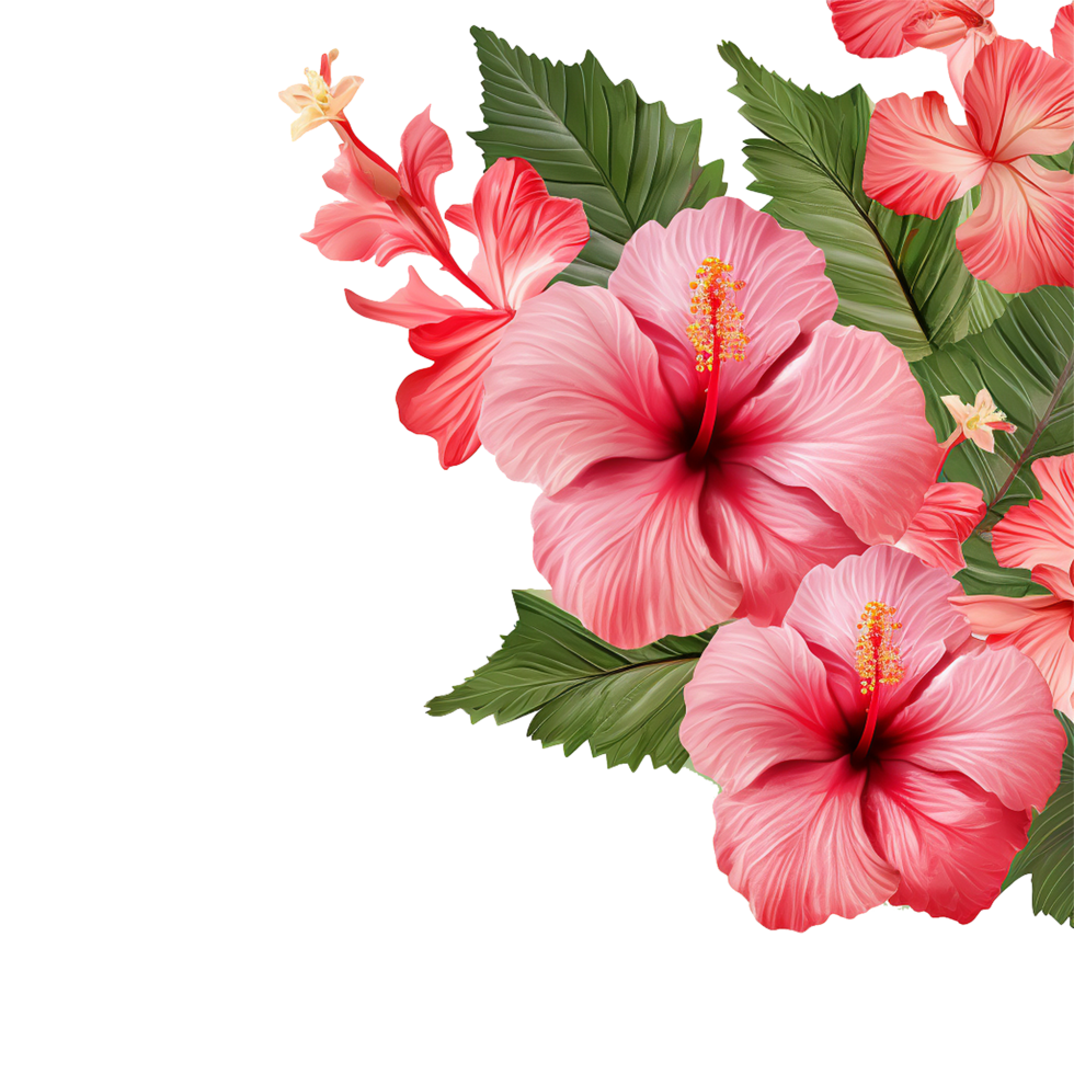 AI generated Red hibiscus flower isolated on transparent background png