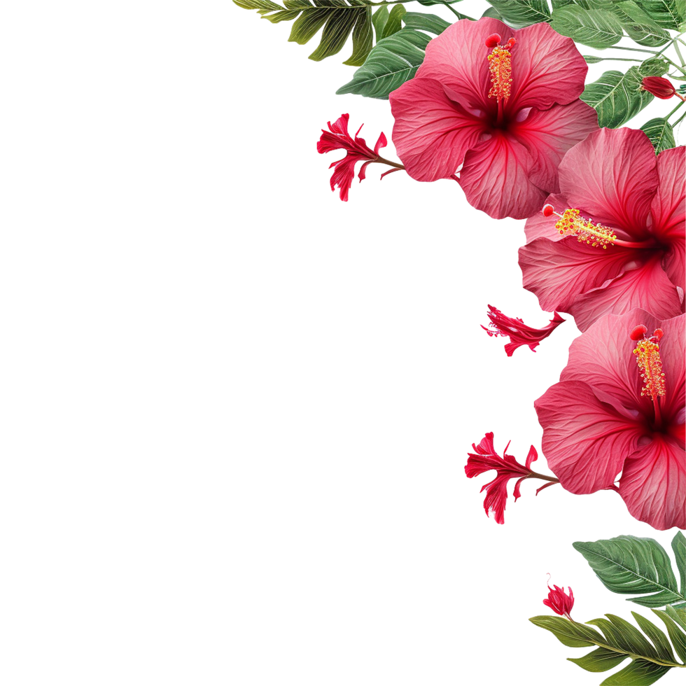 AI generated Red hibiscus flower isolated on transparent background png