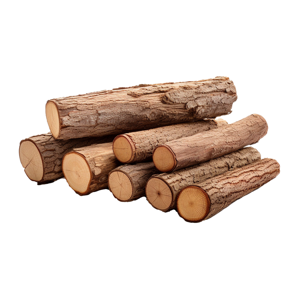 AI generated Wooden log display isolated on transparent background wood product stand png generative ai