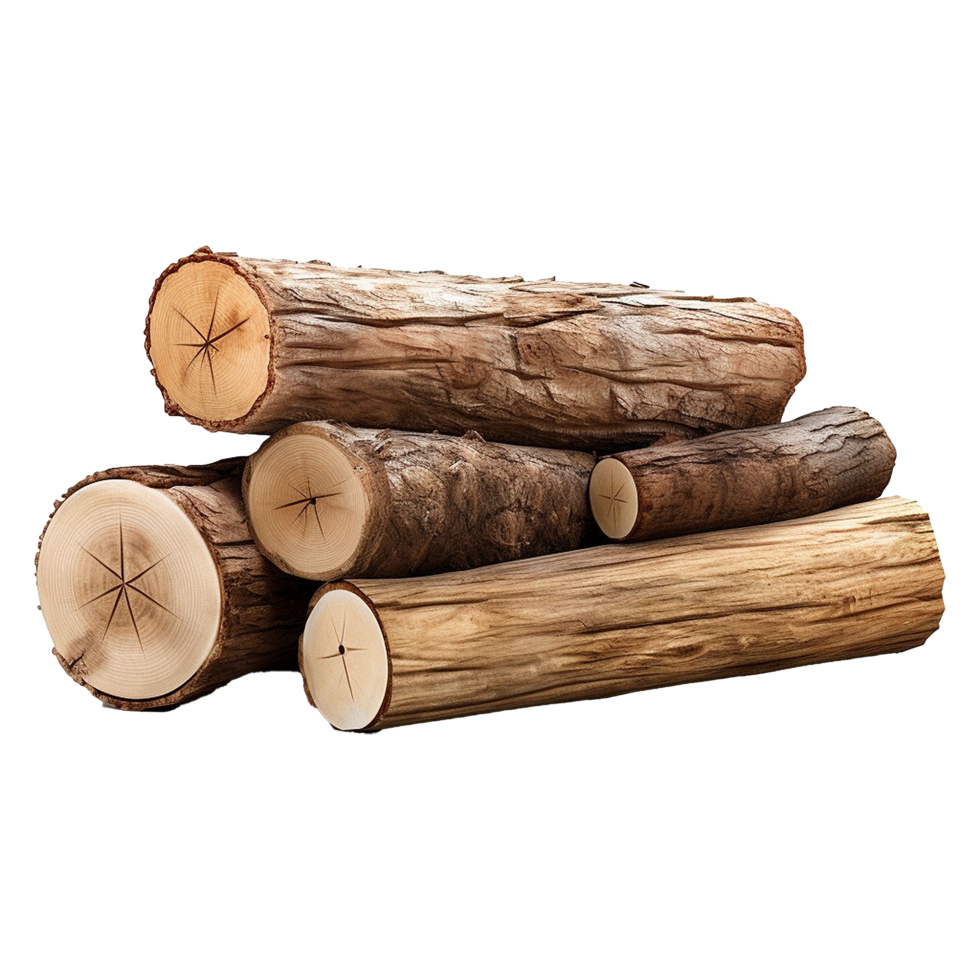 AI generated Wooden log display isolated on transparent background wood product stand png generative ai
