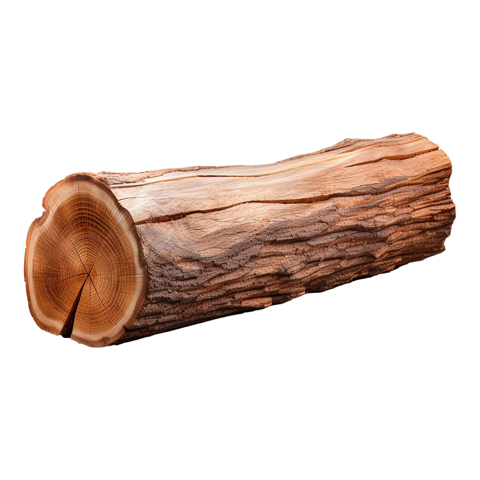 AI generated Wooden log display isolated on transparent background wood product stand png generative ai