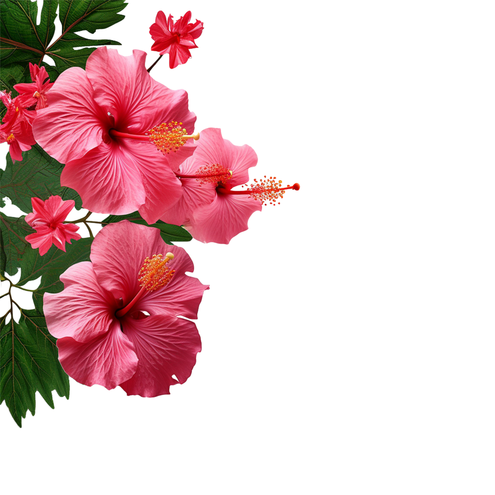 AI generated Red hibiscus flower isolated on transparent background png