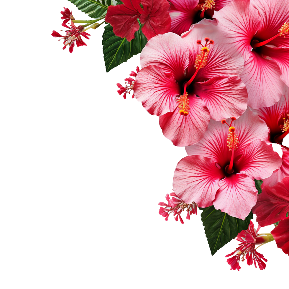 AI generated Red hibiscus flower isolated on transparent background png