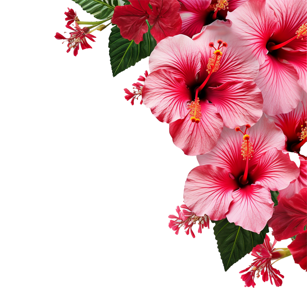 AI generated Red hibiscus flower isolated on transparent background png