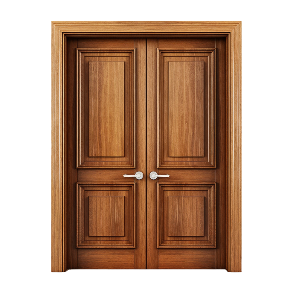 AI generated Wooden door isolated on transparent background generative ai png