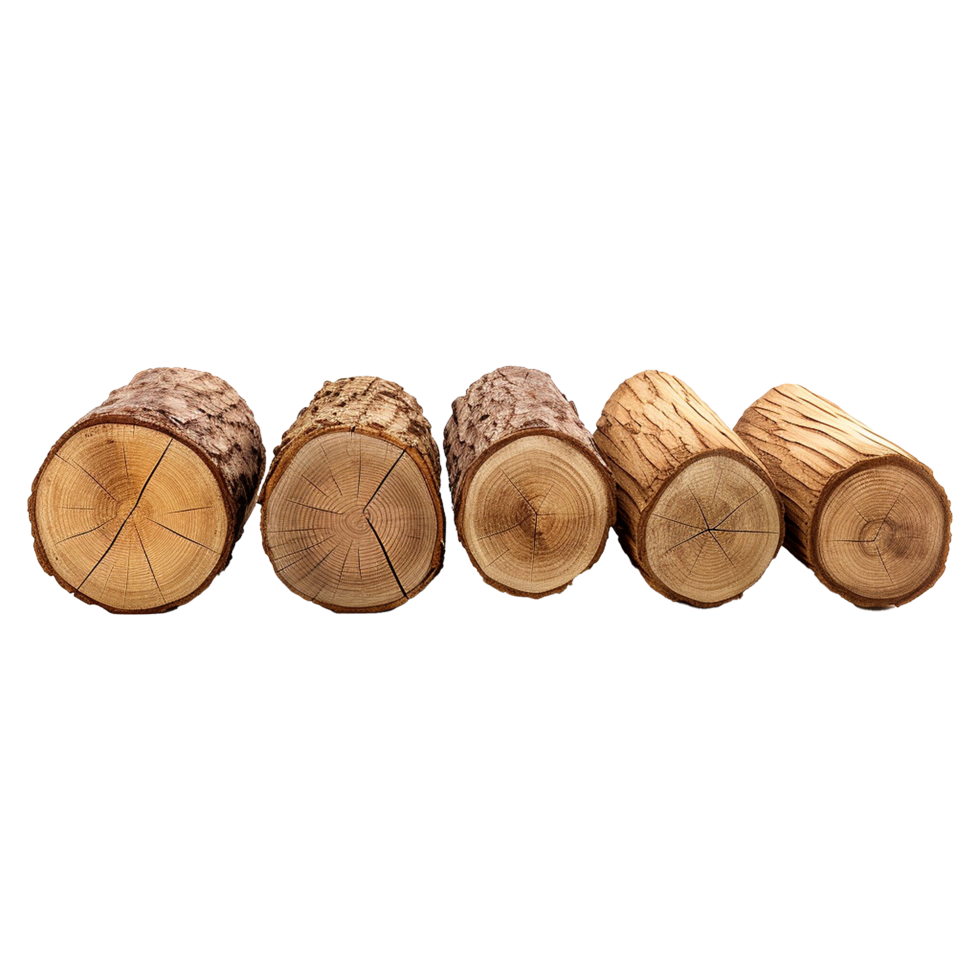 AI generated Wooden log display isolated on transparent background wood product stand png generative ai