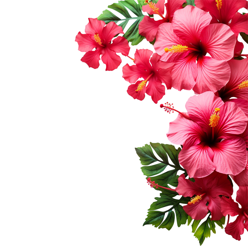 ai generiert rot Hibiskus Blume isoliert auf transparent Hintergrund png