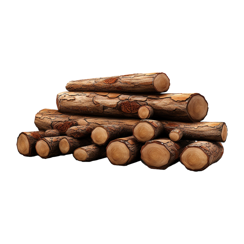 AI generated Wooden log display isolated on transparent background wood product stand png generative ai